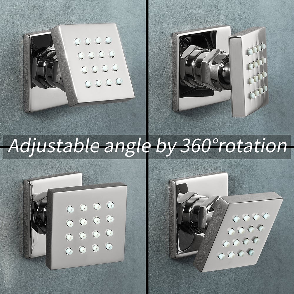 Wall-Mounted 16" Shower System Rainfall 5 Functions Thermostatic window image