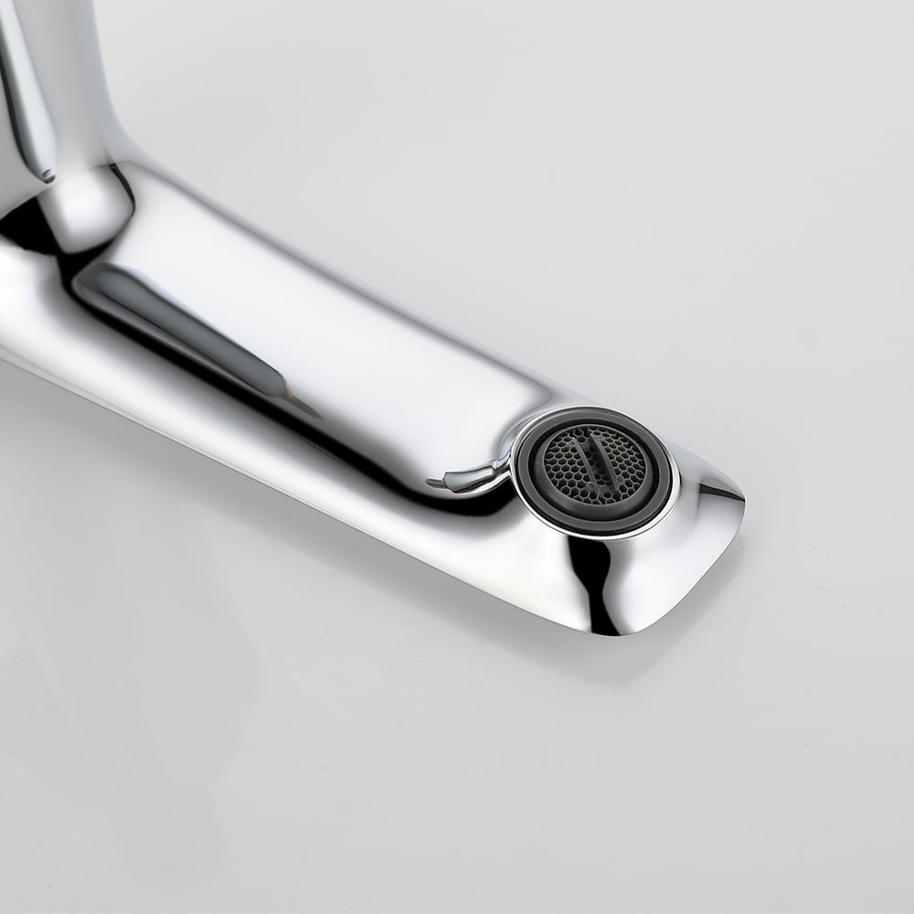 Modern Deck Mounted 3-Handle Roman Tub Faucet with Sprayer in Polished Chrome window image