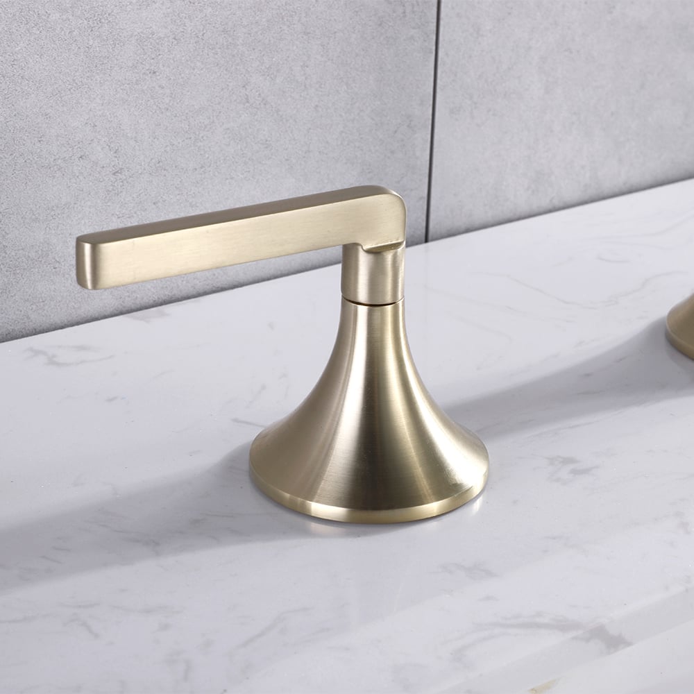 Aerated Spout 3-Hole Bathroom Basin Tap Stainless Steel window image