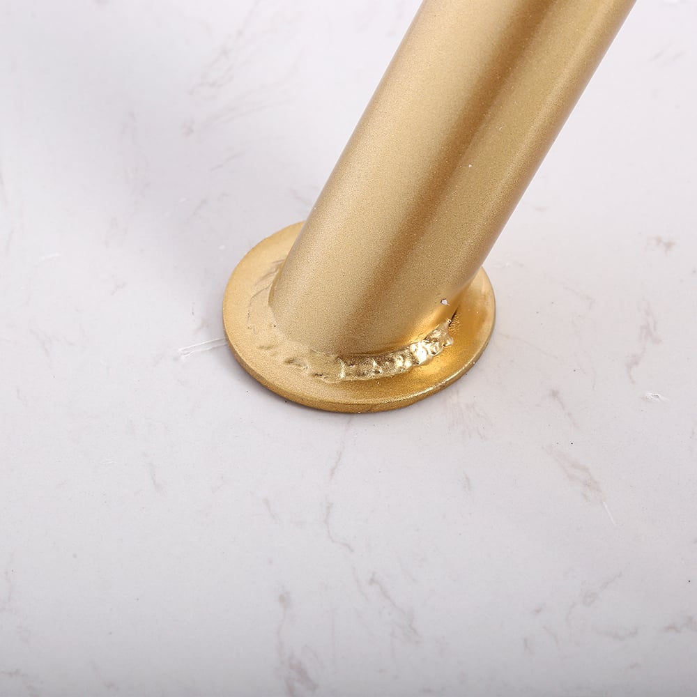 White Round End Table Modern Marble Top Side Table window image