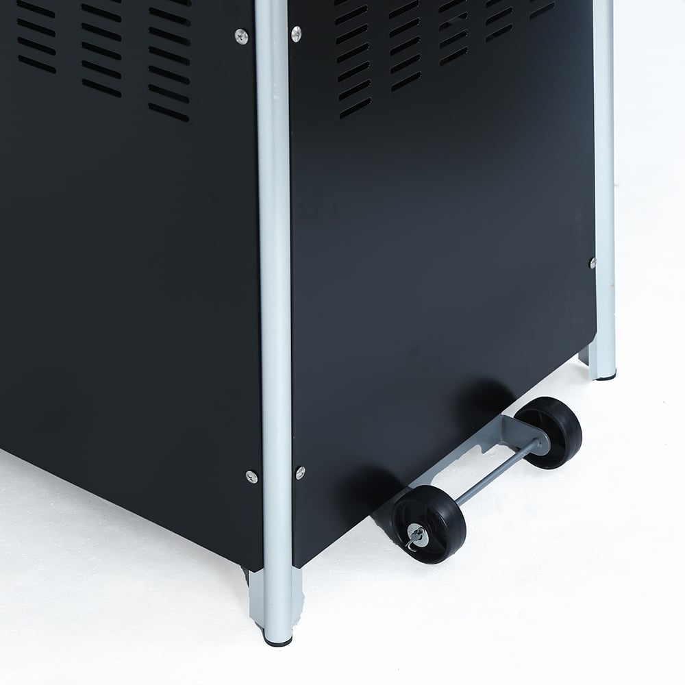 Pyramid Outdoor Patio Propane Heater with Wheels Gas Porch & Deck Heater Stainless Steel Black