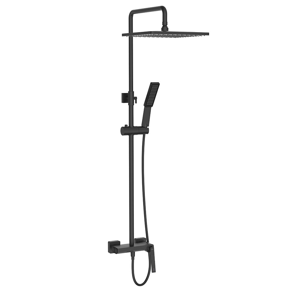 200mm Exposed Wall-Mount Square Rain Shower Set 3-Function with Hand Shower window image