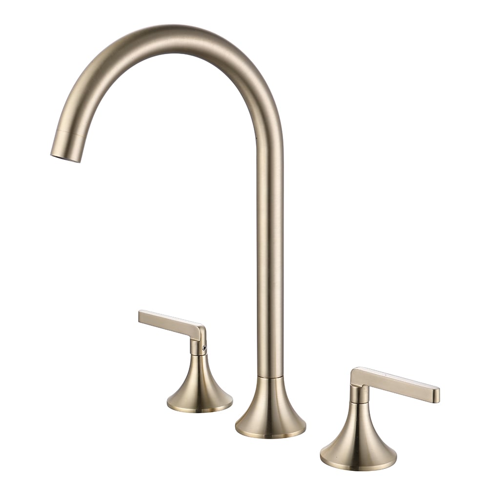 Aerated Spout 3-Hole Bathroom Basin Tap Stainless Steel window image