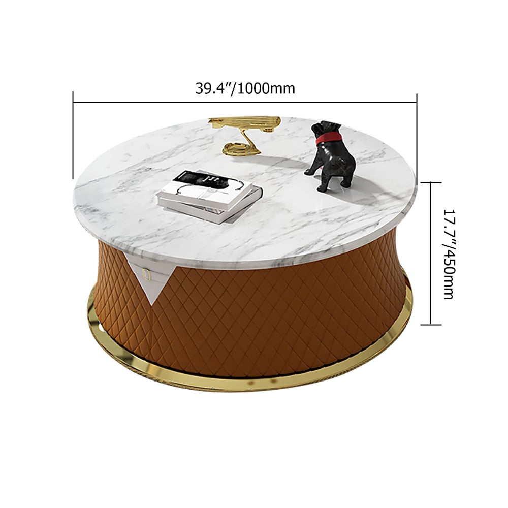 Orange & White Modern Light Luxury Marble Top Coffee Table window image