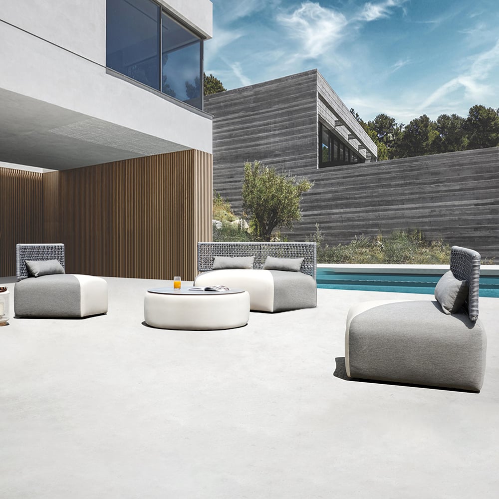 Outdoor Patio Sofa Set of 4 with Toss Pillow & Outdoor Coffee Table window image