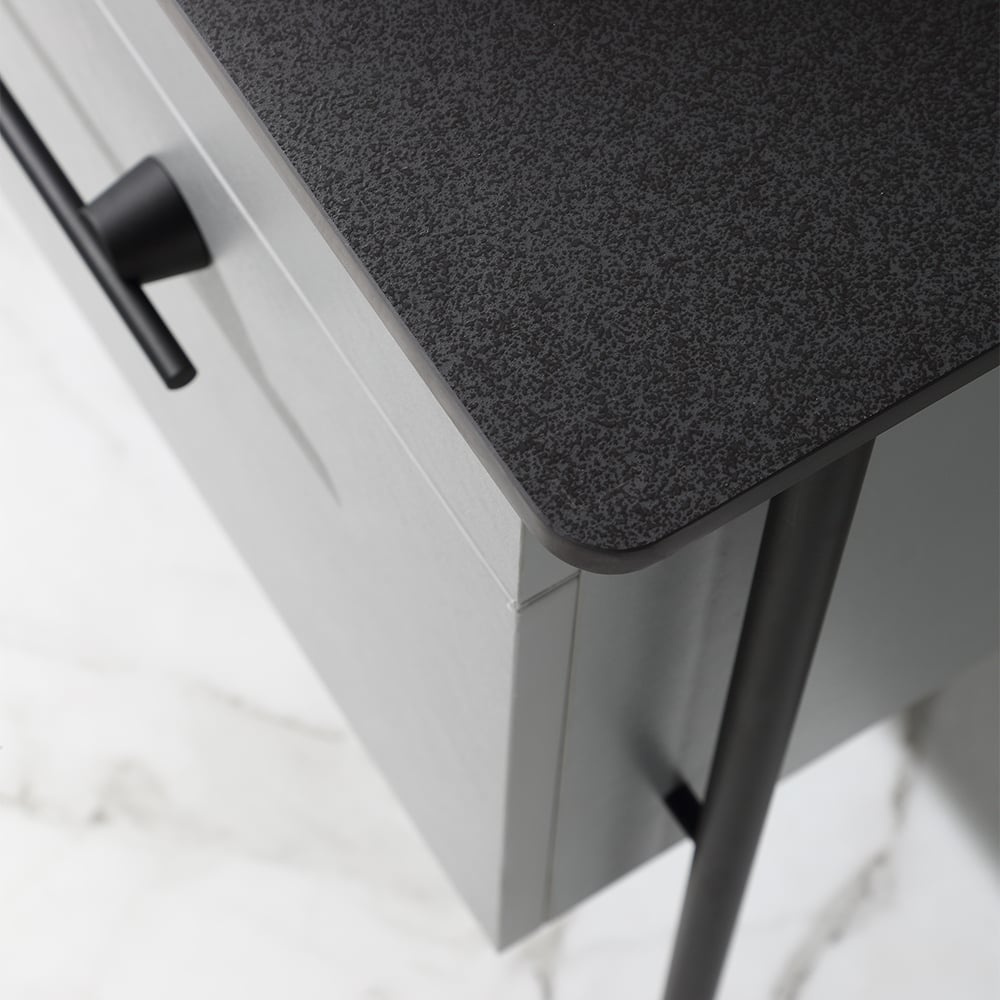 Contemporary Freestanding Bathroom Vanity Sintered Stone Top with Counter Sink & Drawer window image