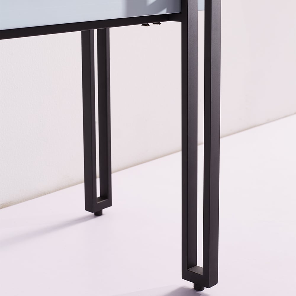 Classic Freestanding White Bathroom Vanity with Ceramic Sink and Shelf window image