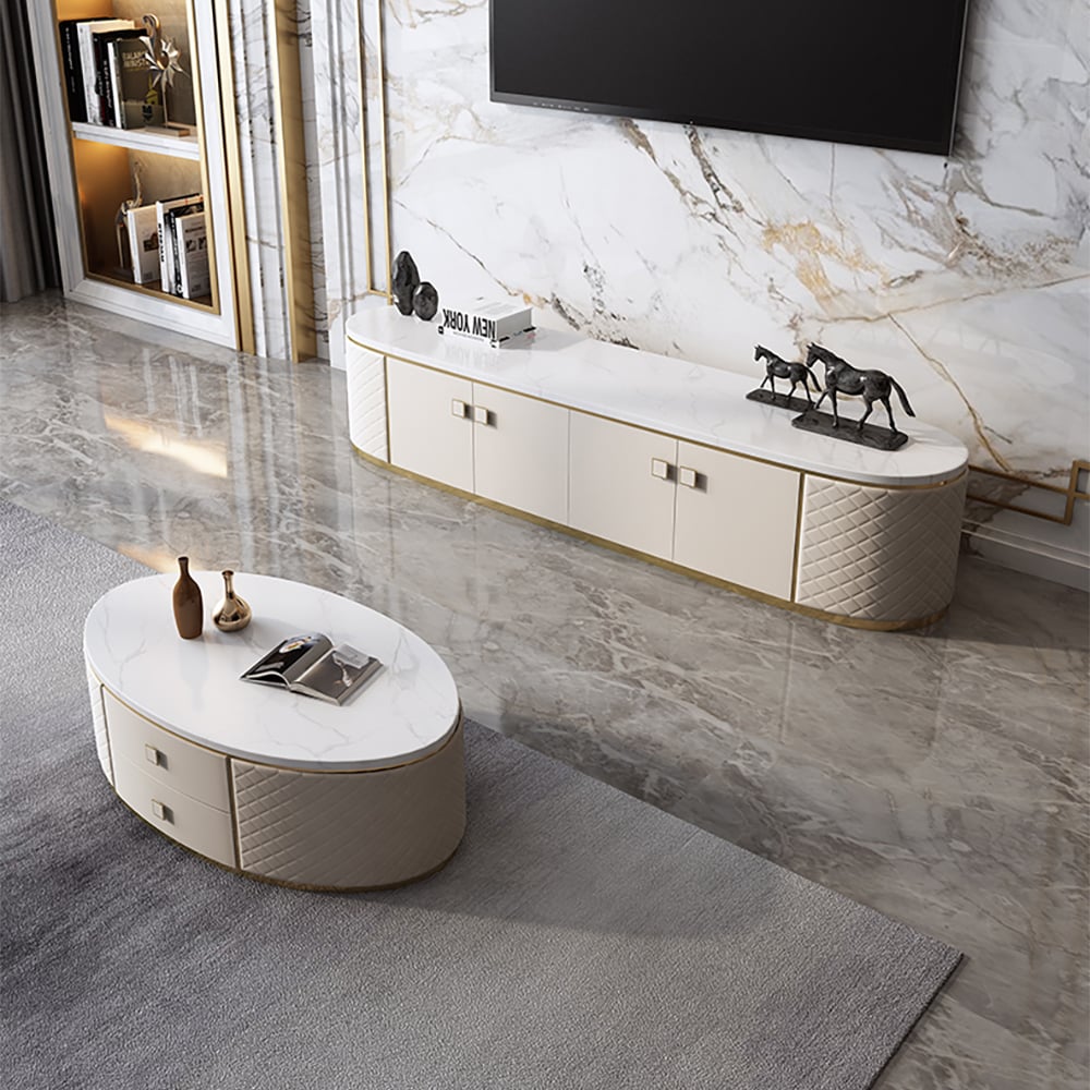 2000mm Contemporary Freestanding TV Stand with Doors TV Console window image