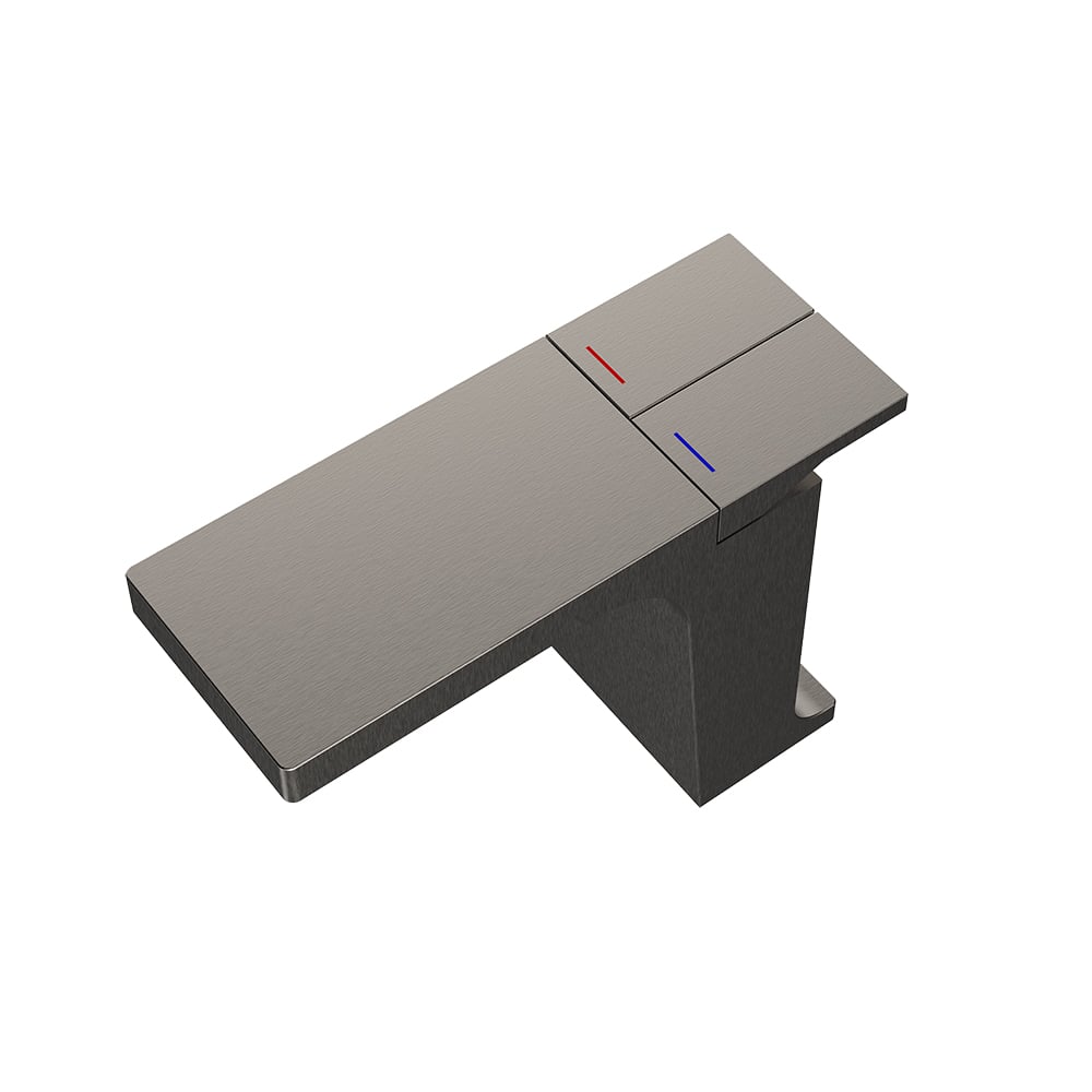 Gunmetal Grey Modern Monobloc Bathroom Basin Mixer Tap Solid Brass window image