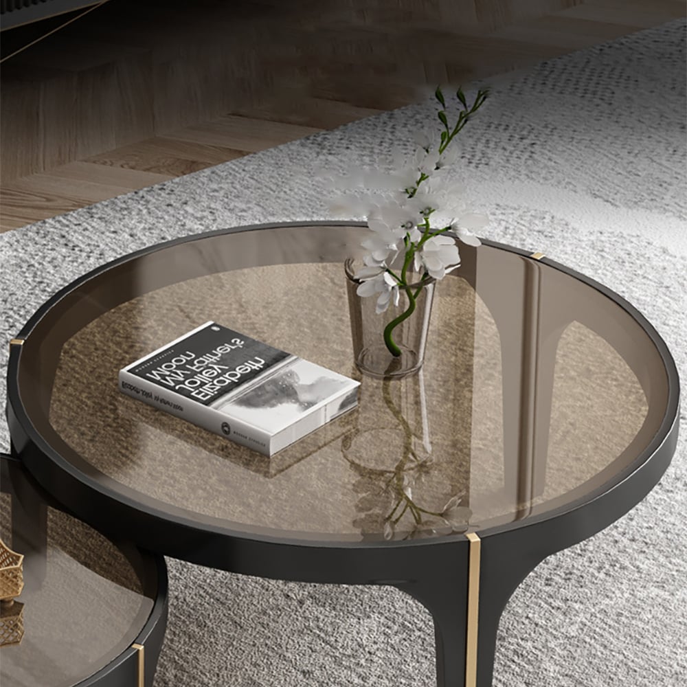 Meuble TV et table basse de luxe moderne et léger avec tiroirs image de fenêtre