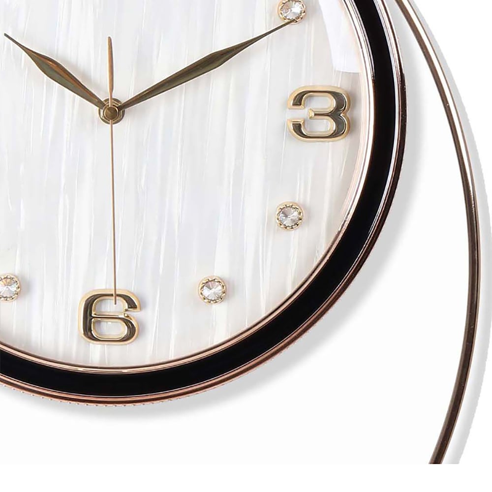 Modern Minimalism Geometric Overlapping Metal Wall Clock with Agate window image