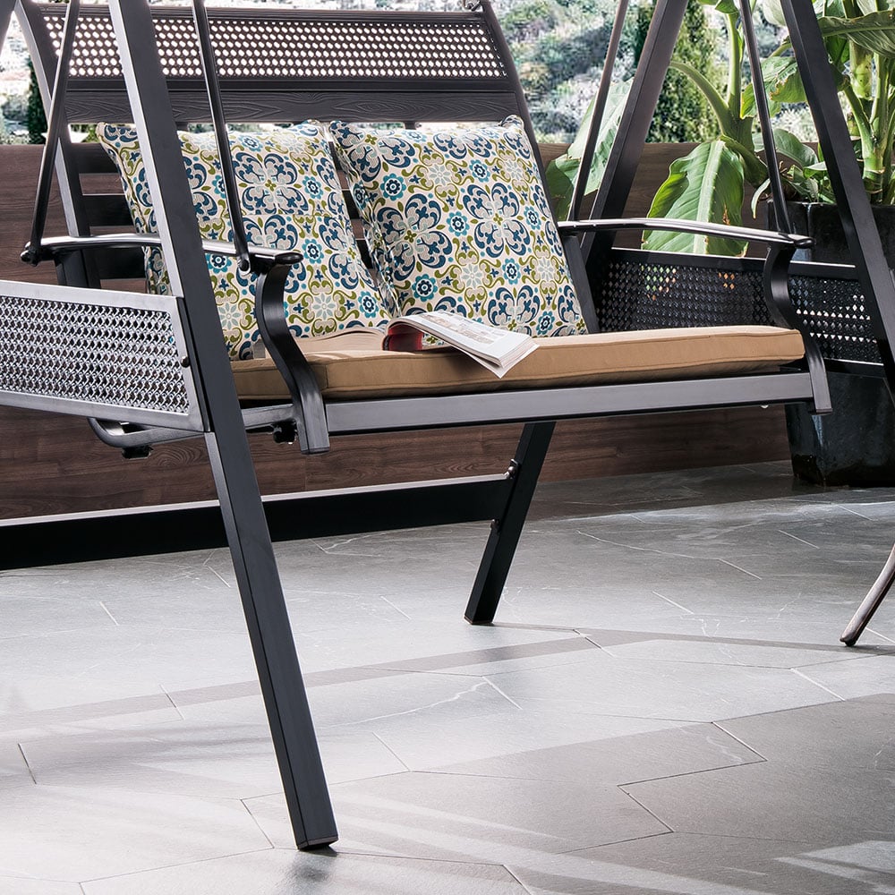 Aluminum Outdoor Hanging Chair Sofa with Awning window image