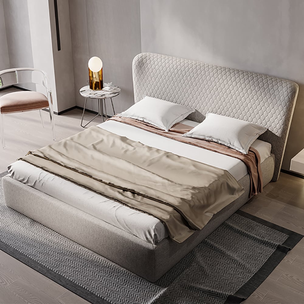 Plate-forme rembourrée moderne en bois de pin et acier au carbone image de fenêtre