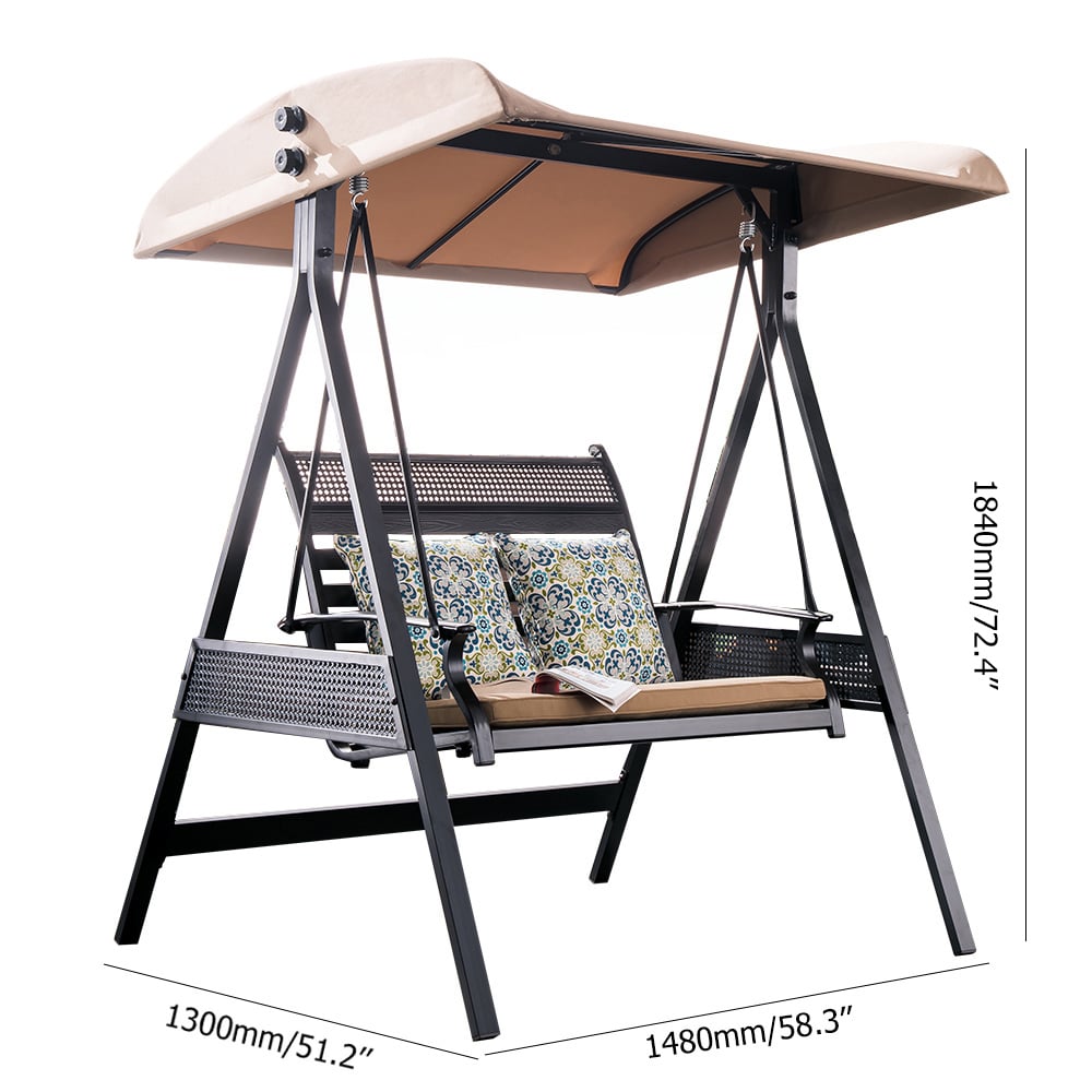 Aluminum Outdoor Hanging Chair Sofa with Awning window image