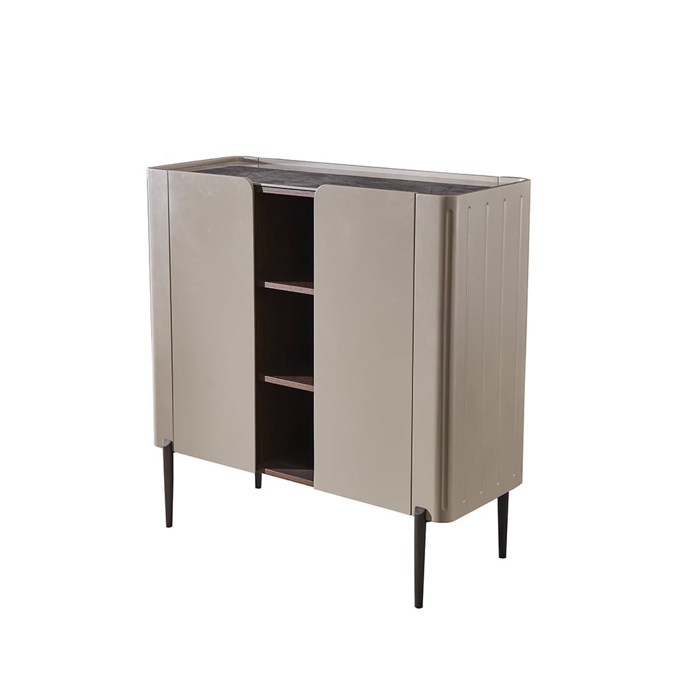 Armoire de Rangement Classique Kaki Buffet avec 2 Portes image de fenêtre