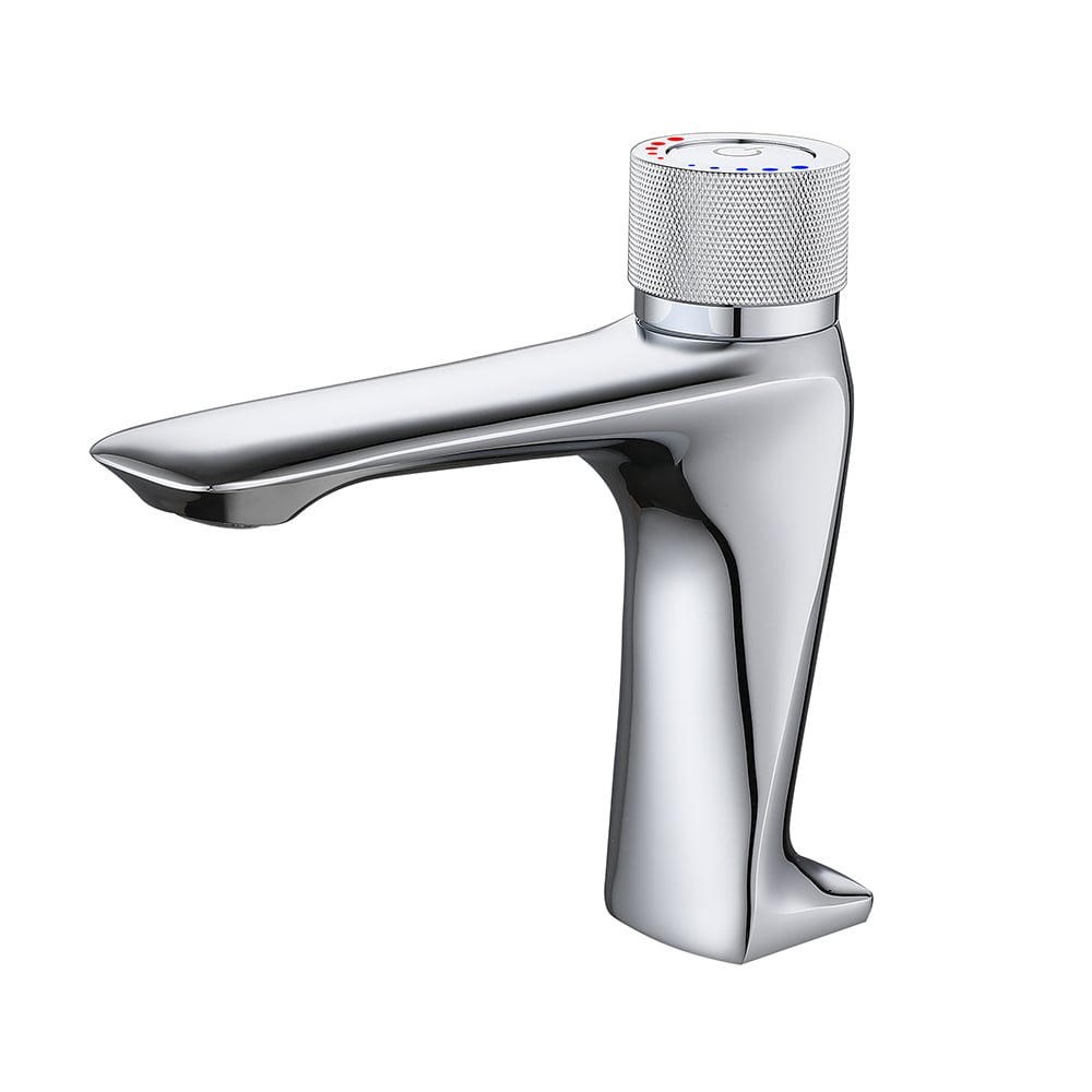 Switch Top Monobloc Basin Tap Single Handle Bathroom Mixer Tap with Press Button window image