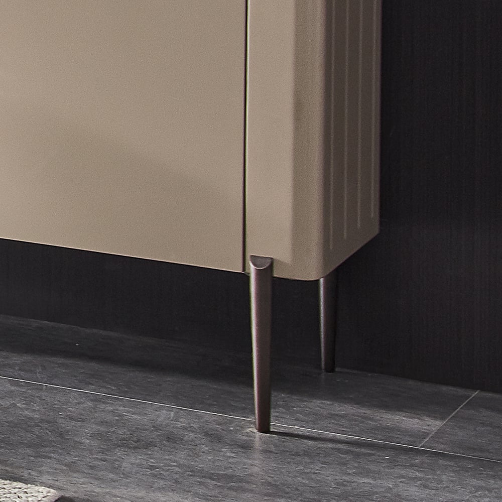 Classic Khaki Rectangular Buffet Cabinet with Storage Kitchen Storage Cabinet window image