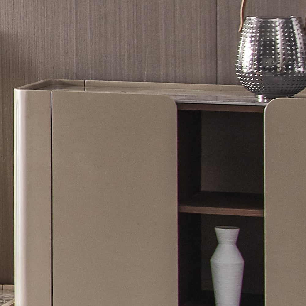 Armoire de Rangement Classique Kaki Buffet avec 2 Portes image de fenêtre