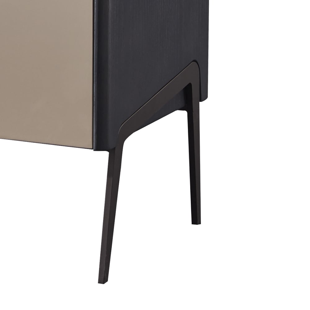 Vintage Standing Wine Cabinet Wine Rack with Doors in Black & Khaki window image