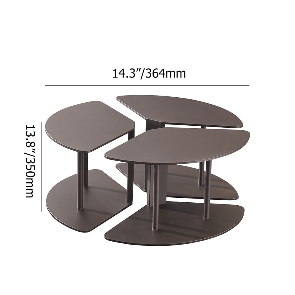 Table basse 3 pièces Pandora & Black avec plateau en pierre frittée avec 1 rangement image de fenêtre