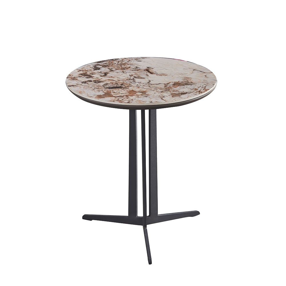 3 Pieces Victory Sintered Stone Top Coffee Table Set with Faux Leather Stool window image