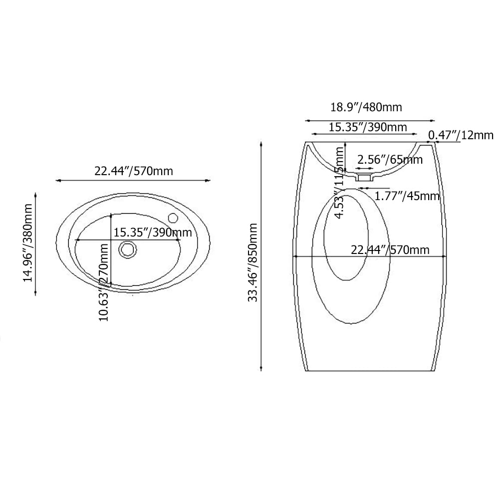 850 mm witte stenen hars voetstuk badkamerwastafel wastafel uitgehold Vensterafbeelding