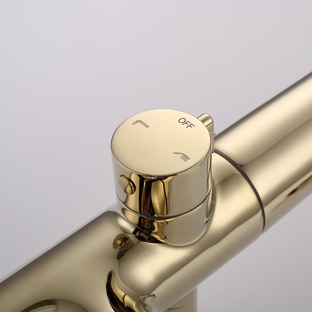 Missic Freestanding Tub Filler Faucet with Handheld Shower Solid Brass window image