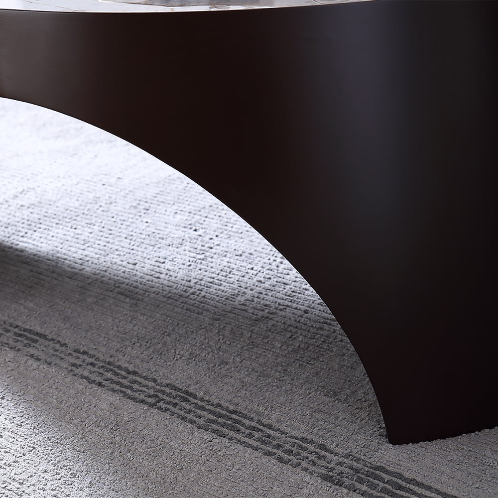 2 Pieces Contemporary Sintered Stone Top Coffee Table Set with Carbon Steel Base window image