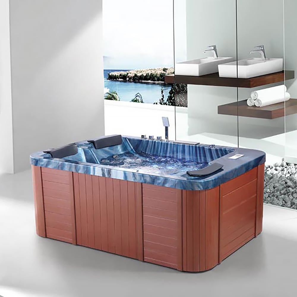 Bain de massage extérieur en acrylique 24 jets, 1950 mm, jusqu'à 3 personnes image de fenêtre