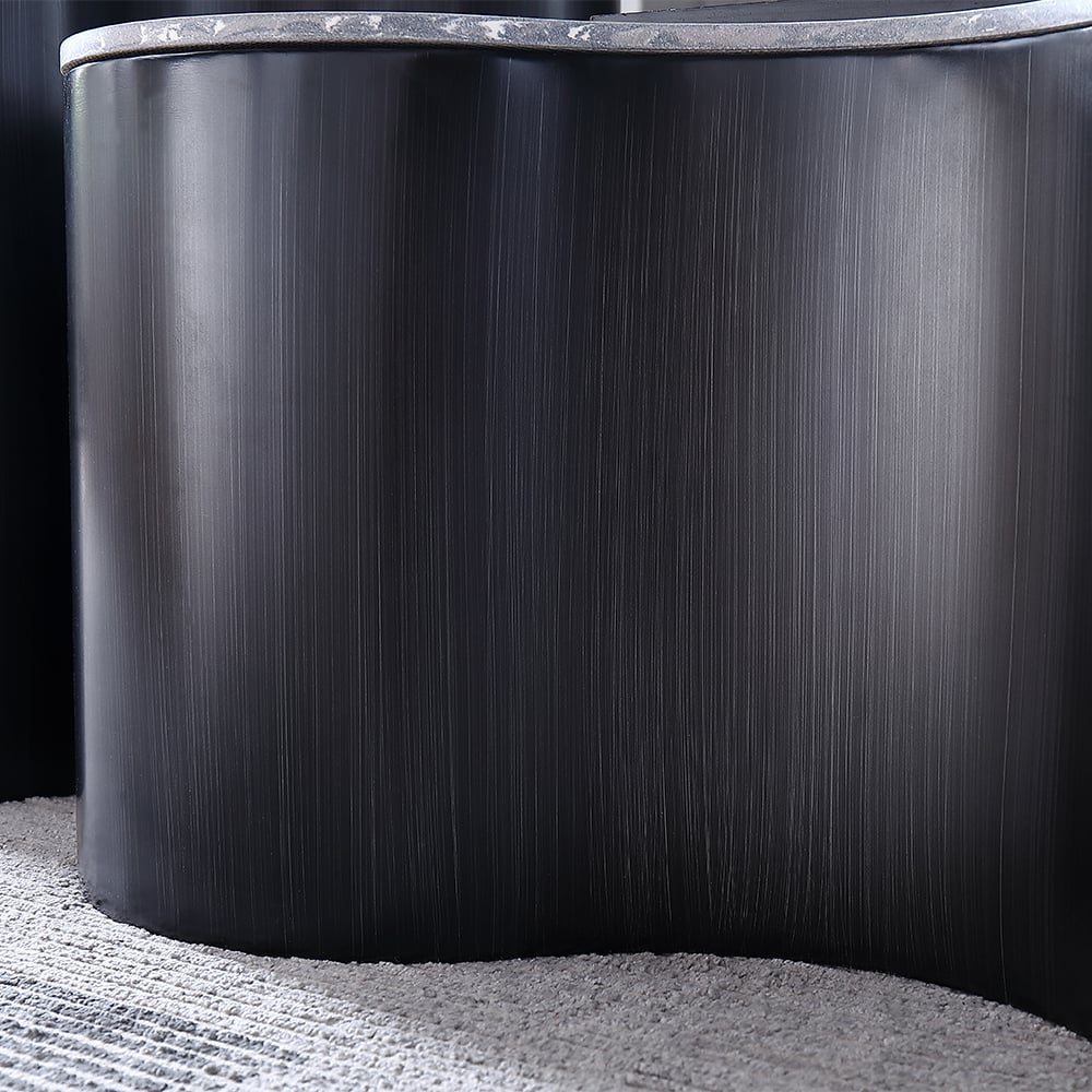 Contemporary Artistic Irregular Black Coffee Table & Side Table Set of 2 window image