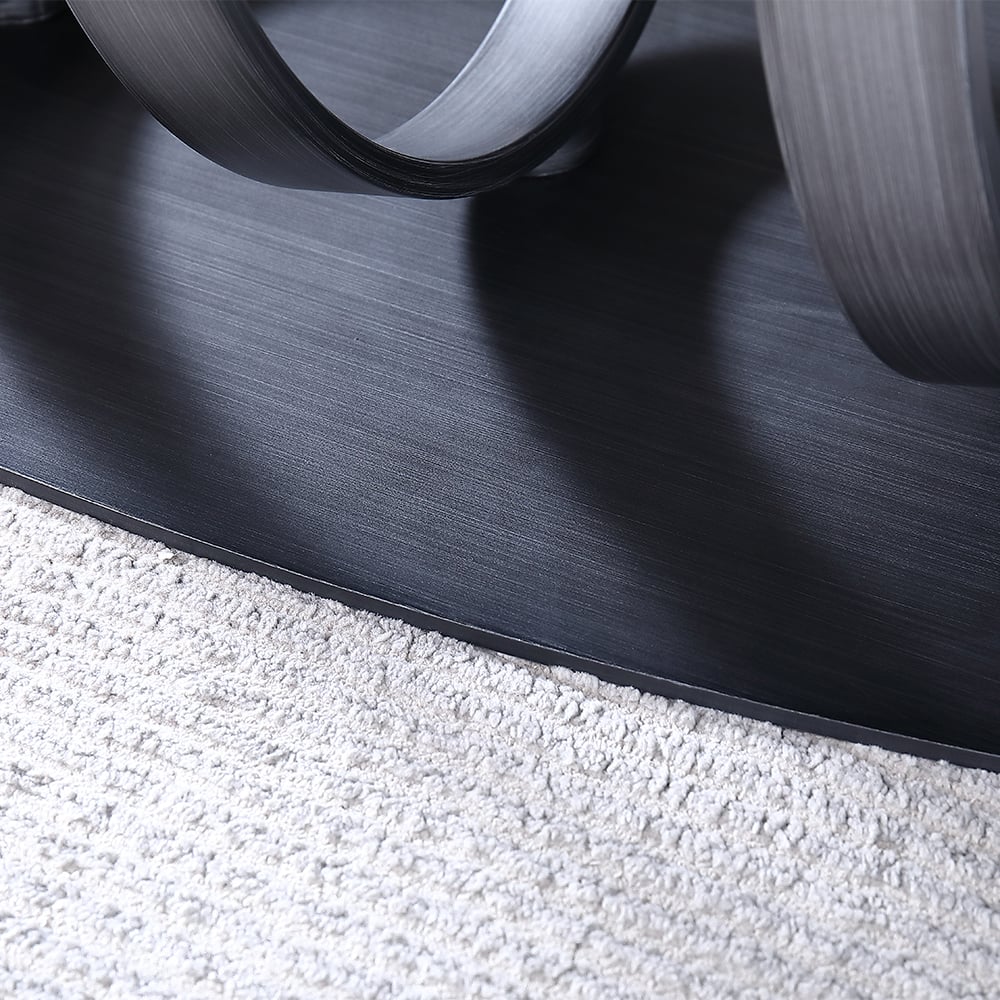 Table basse rectangulaire moderne Pandora et noire avec table d'appoint image de fenêtre