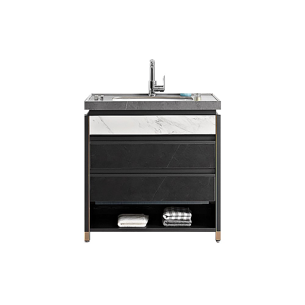 32 „vrijstaande gesinterde stenen bovenkant onderbouw keramische wastafel badkamermeubel Vensterafbeelding