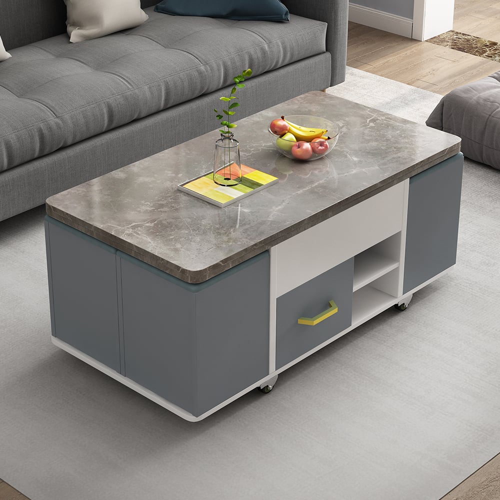 Contemporary Extendable Multifunctional Coffee Table with Storages window image