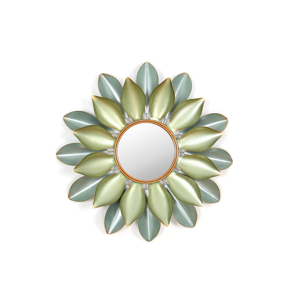 Moderní 3D lotosový vzor kovové dekorativní nástěnné zrcadlo obrázek okna