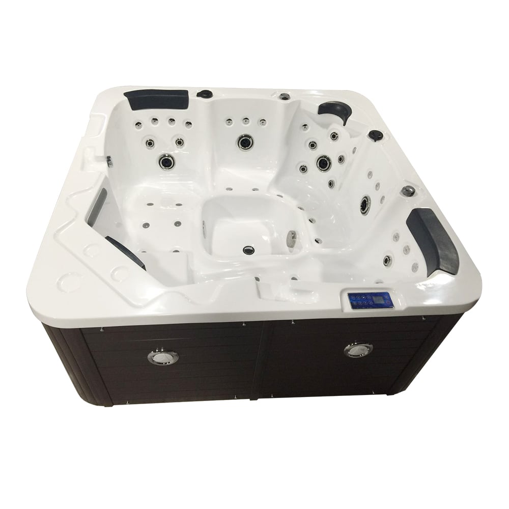 2000mm Square Outdoor Acrylic Hot Bath 49-Jet Suitable for 5 Person window image