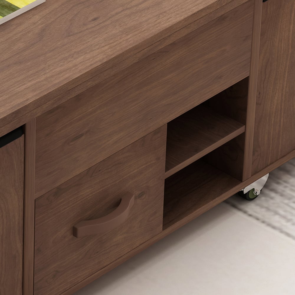 Moderner ausziehbarer Multifunktions-Couchtisch mit Lagern Schaufensterbilder