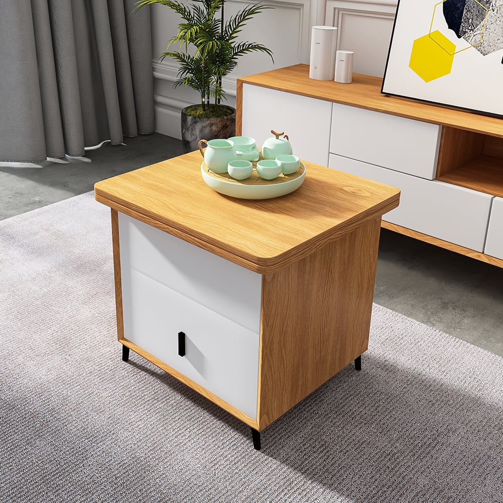 Contemporary Extendable Multifunctional Coffee Table with Drawers window image