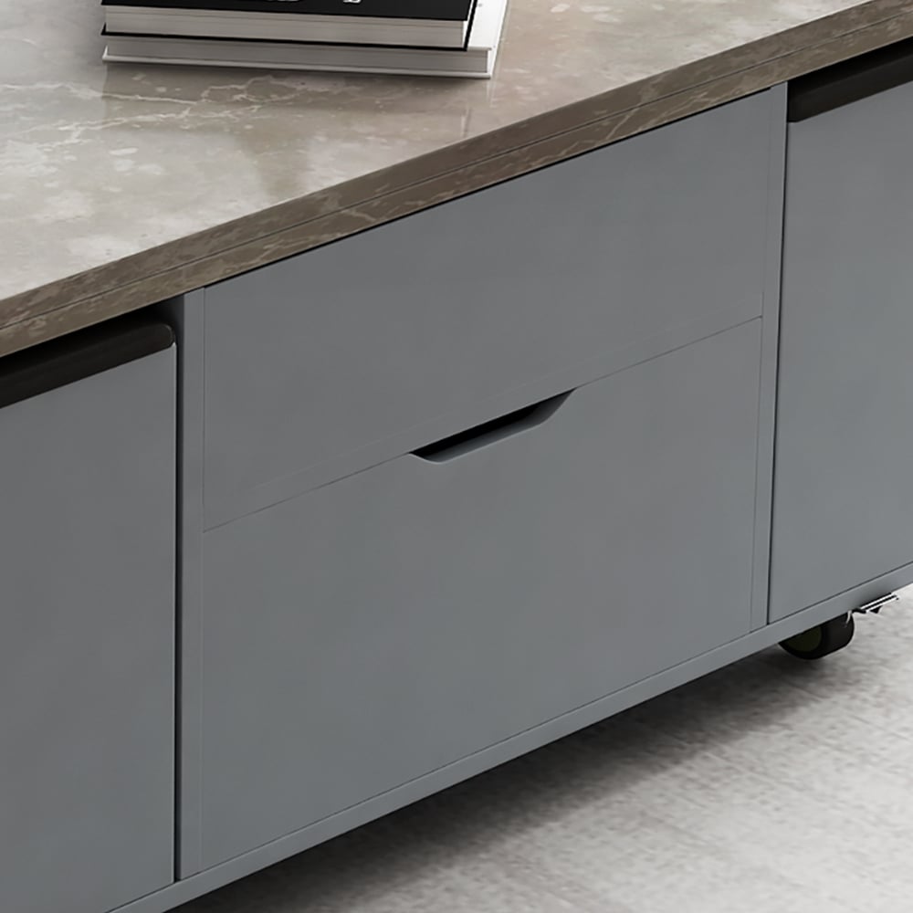 Table basse extensible avec 4 tabourets et rangement polyvalents image de fenêtre