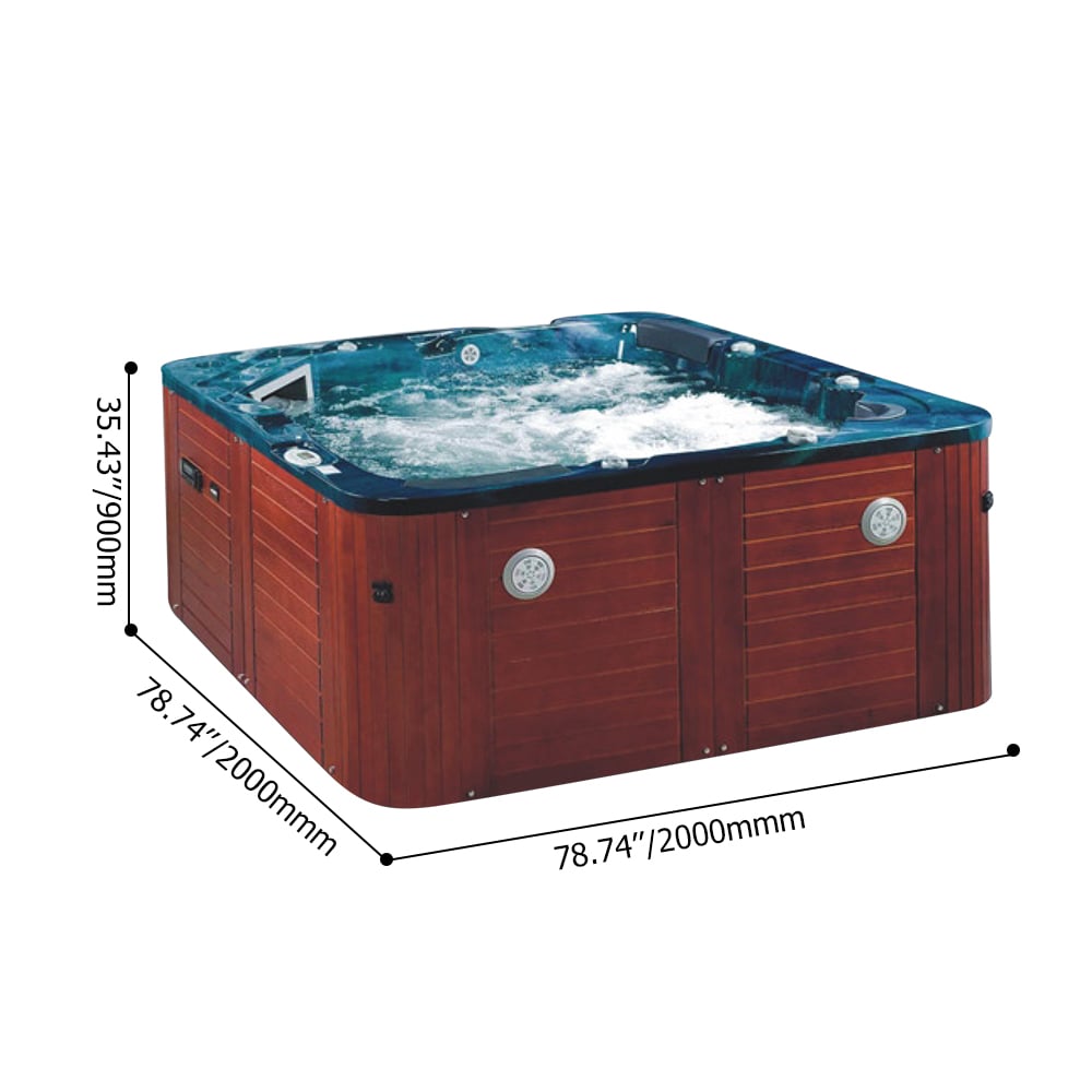 2000mm Square Outdoor Acrylic Hot Bath 49-Jet Suitable for 5 Person window image
