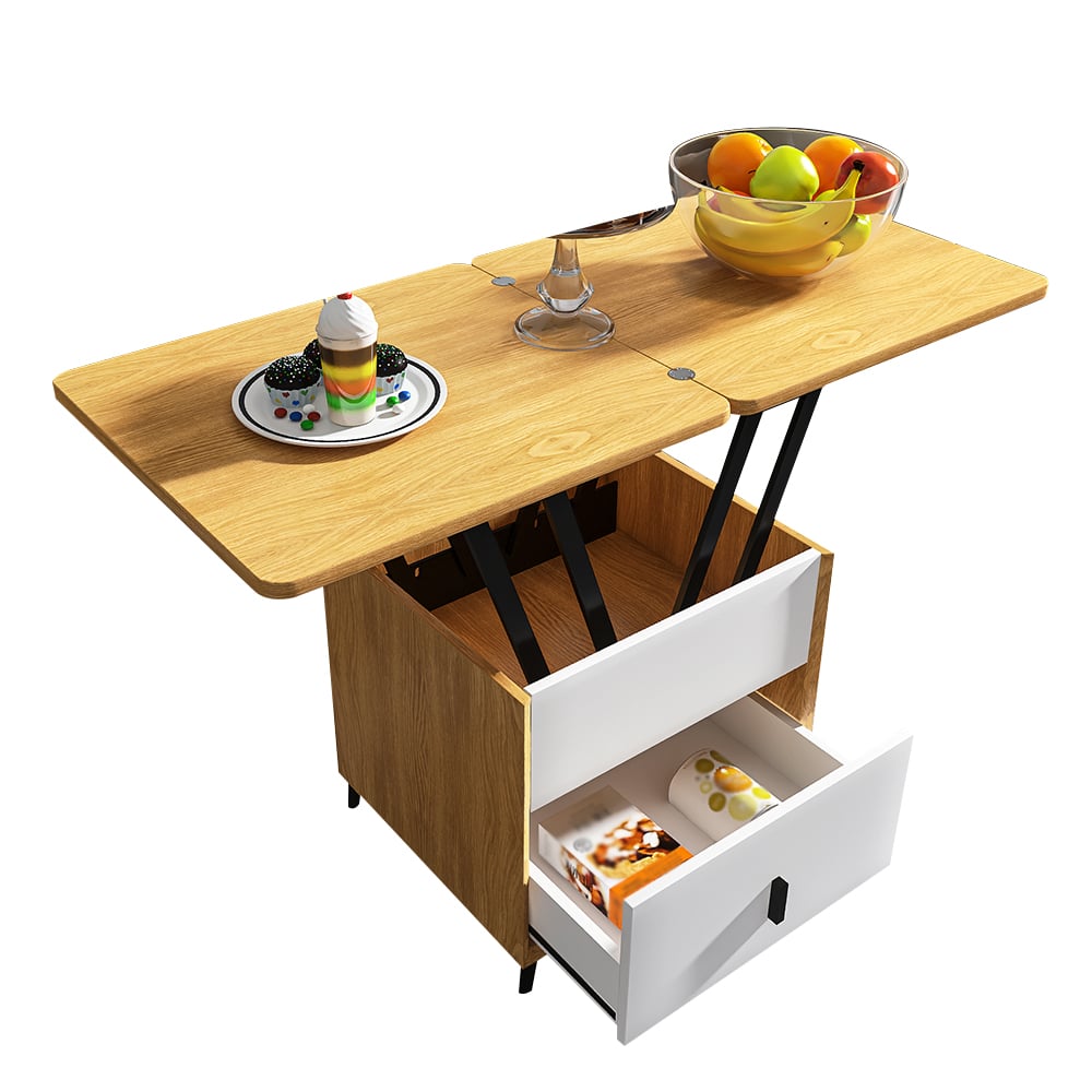 Contemporary Extendable Multifunctional Coffee Table with Drawers window image