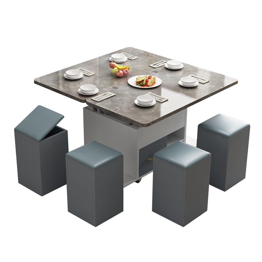 Contemporary Extendable Multifunctional Coffee Table with Storages window image