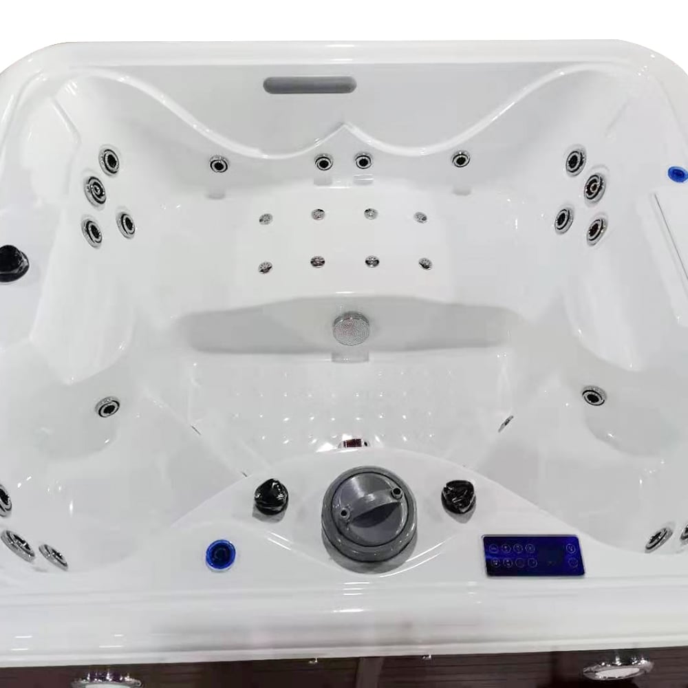 2100mm Outdoor 4-Person 36-Jet Acrylic Rectangular Bath Waterfall window image