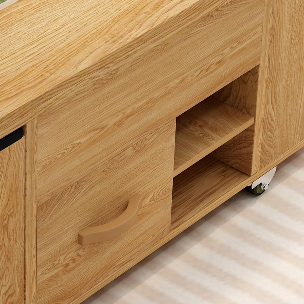 Eigentijdse uitschuifbare multifunctionele salontafel met opbergruimte Vensterafbeelding