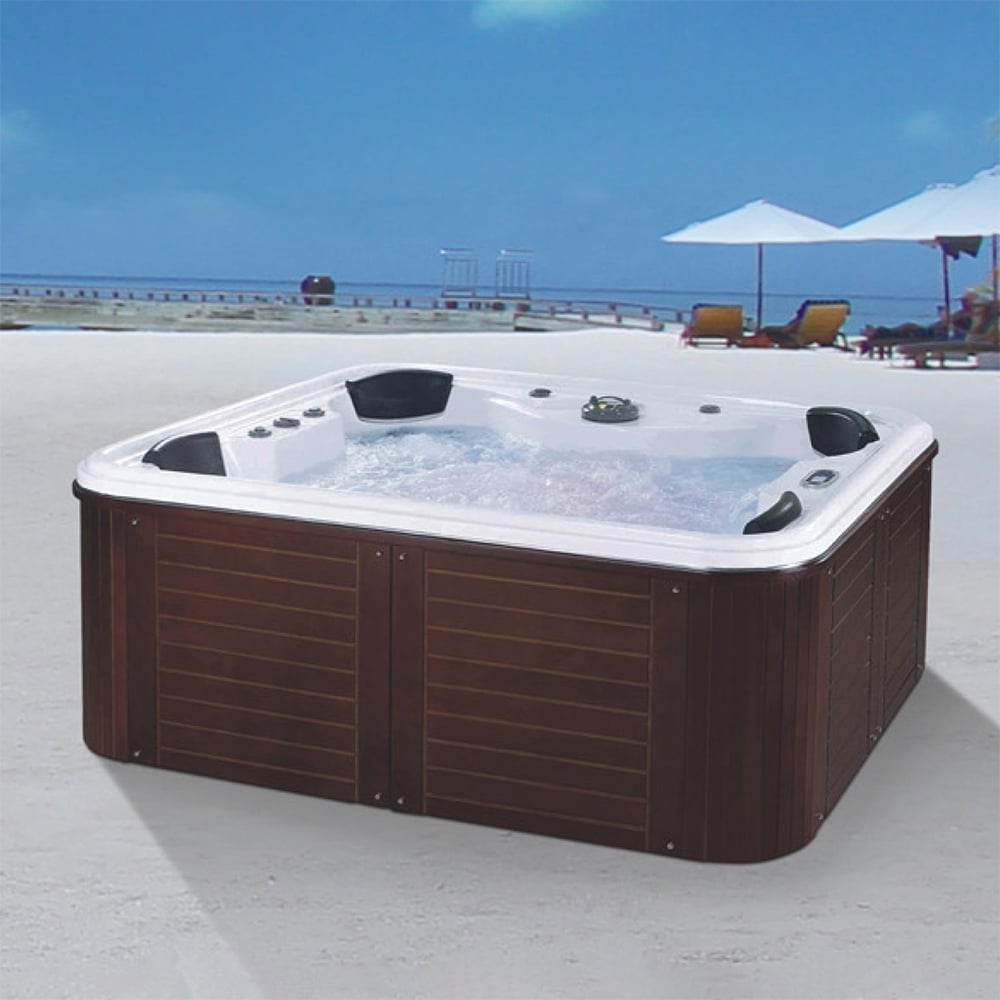 2100mm Outdoor 4-Person 36-Jet Acrylic Rectangular Bath Waterfall window image