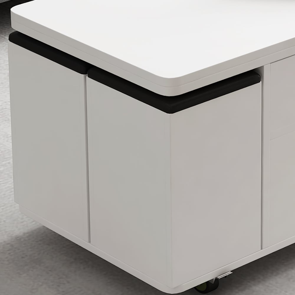 Lift Top Extendable Coffee Table with 4 Stools & Storage Multipurpose window image