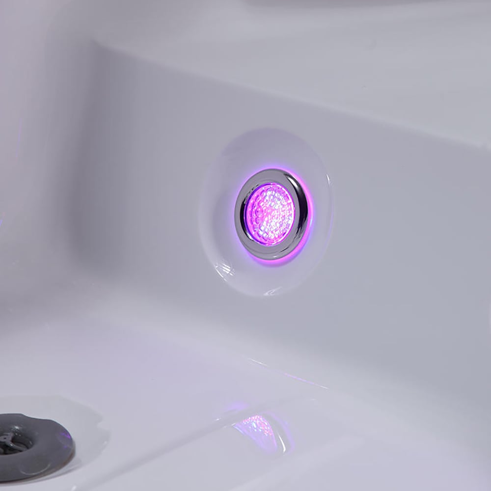 Baignoire de massage spa extérieure rectangulaire en acrylique à 30 jets pour 3 personnes, 2000 mm image de fenêtre