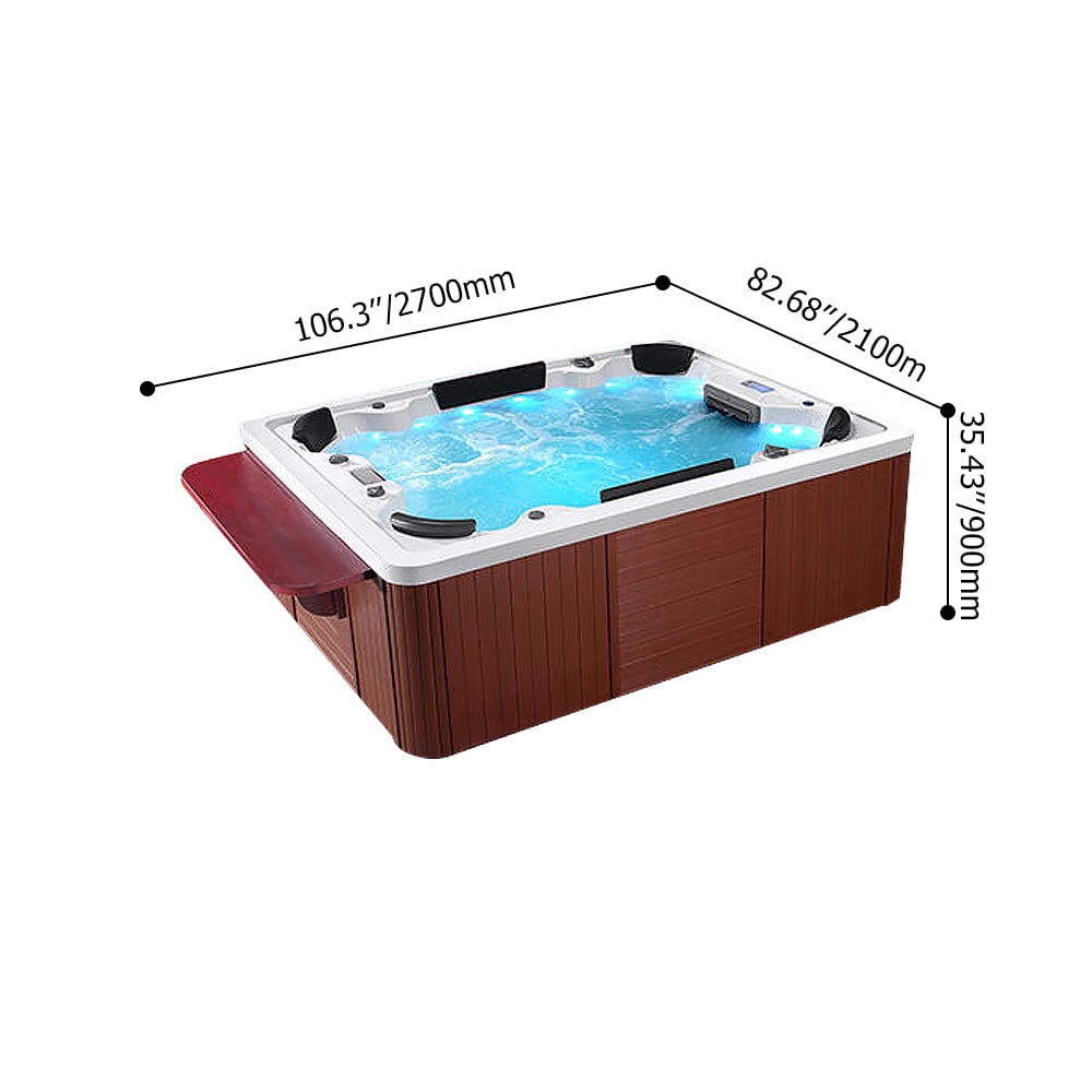 Bain de massage acrylique 2700 mm Spa extérieur 8 personnes 49-Jet avec ozonateur image de fenêtre