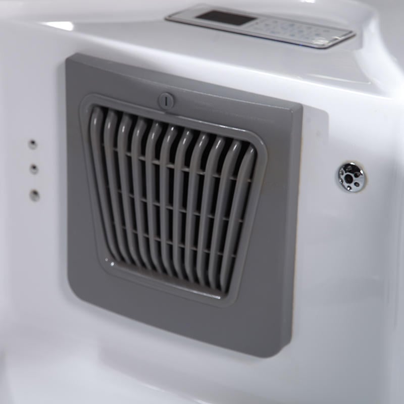 Baignoire de massage spa extérieure rectangulaire en acrylique à 30 jets pour 3 personnes, 2000 mm image de fenêtre