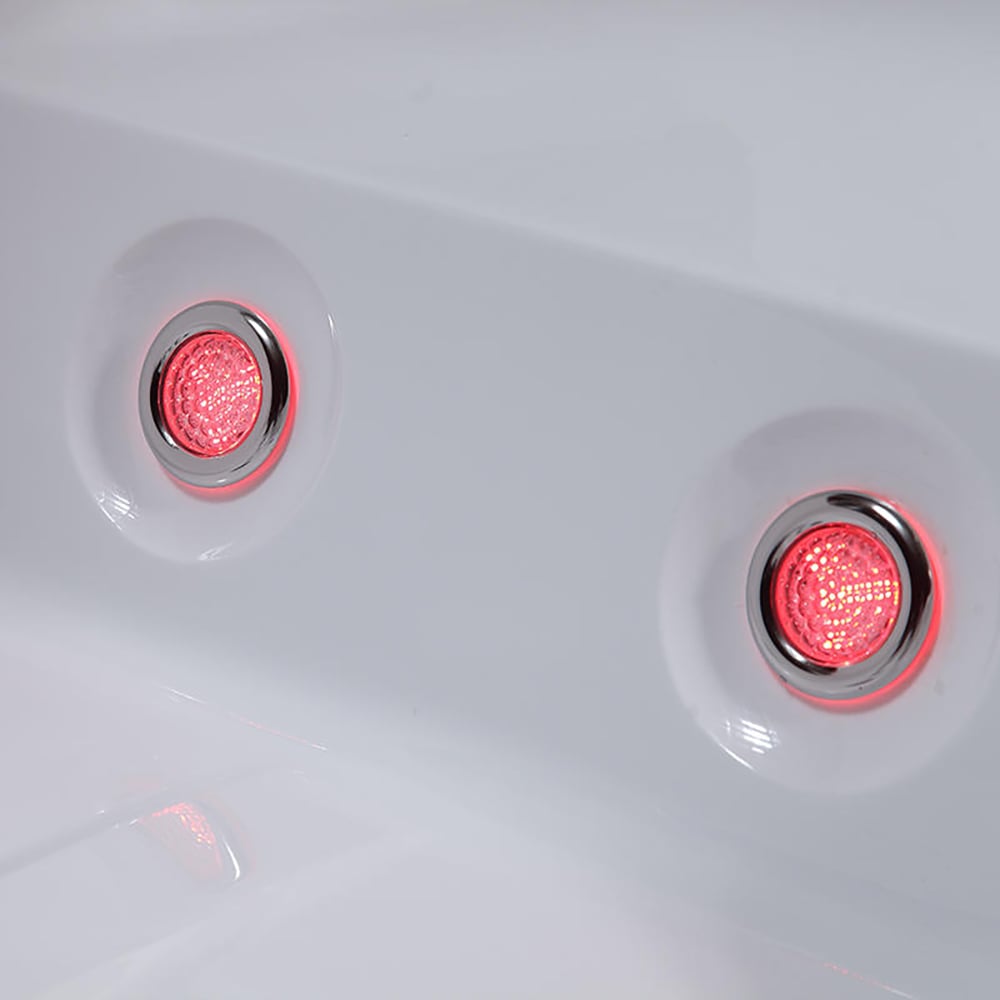 Baignoire de massage spa extérieure rectangulaire en acrylique à 30 jets pour 3 personnes, 2000 mm image de fenêtre