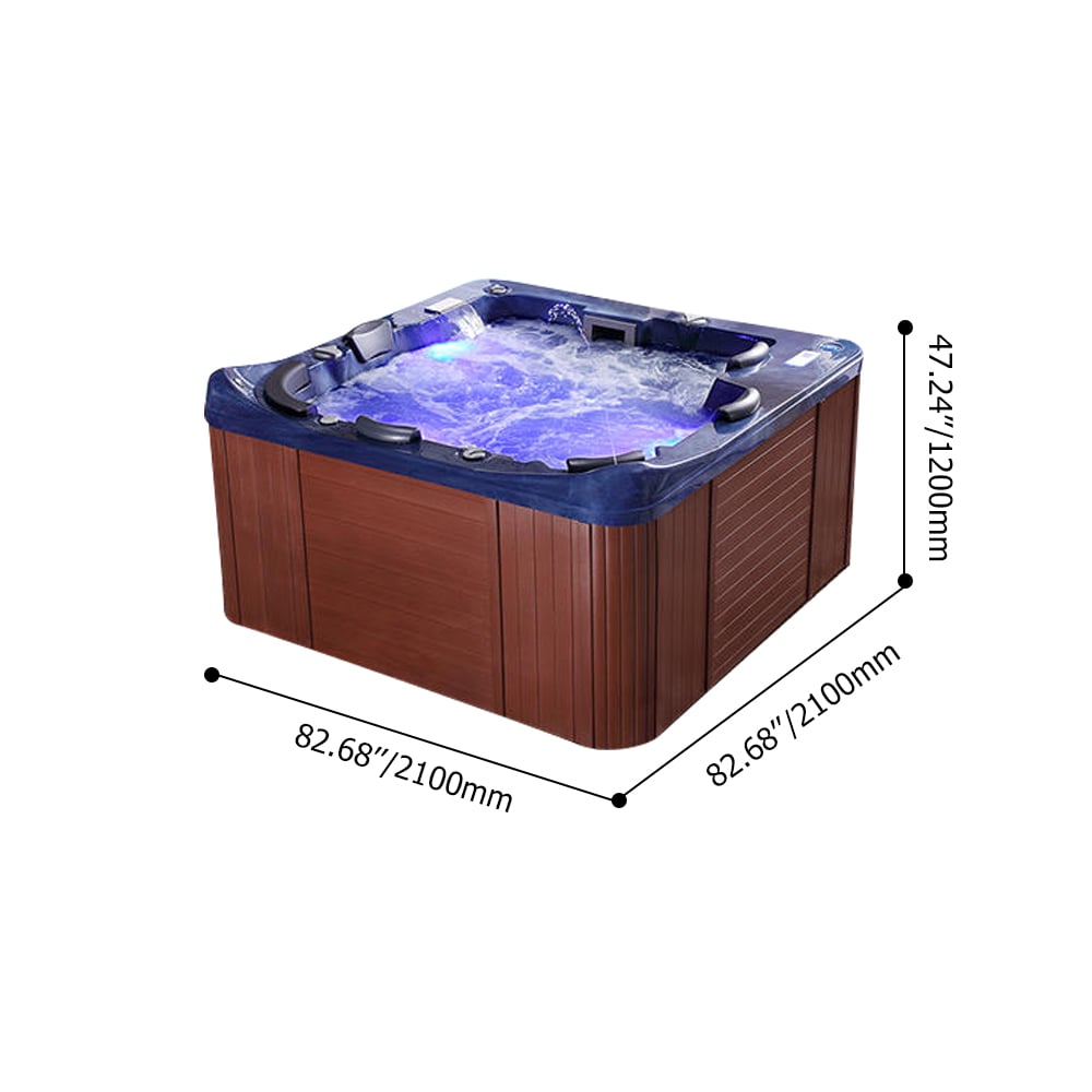 Baignoire de massage spa extérieure carrée en acrylique 2100 mm 6 personnes 67-Jet image de fenêtre